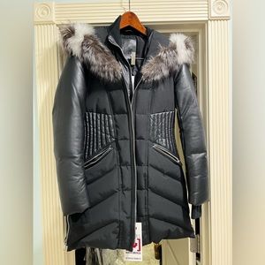 Nicole Benisti NB series winter jacket with fox fur and leather detail